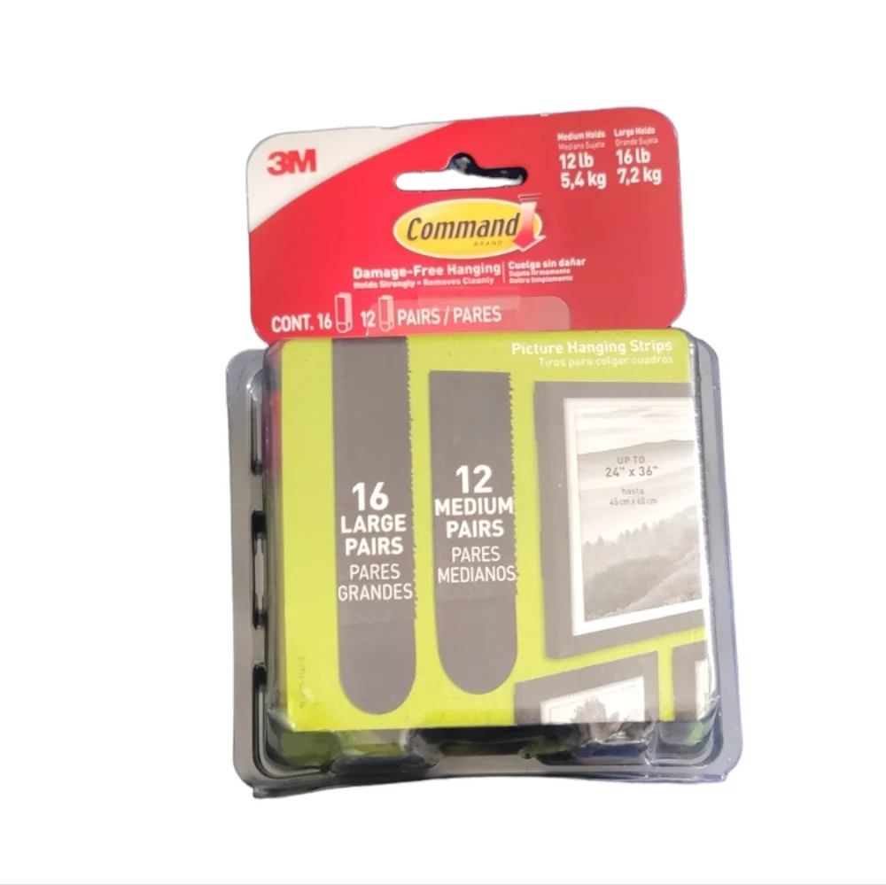 Command 28pc M/L Black Picture Hanging Strips